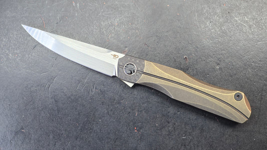 BESTECH THYRA BT2106B Titanium+Carbon Fiber Inlay Handle: 3.56" M390 Blade