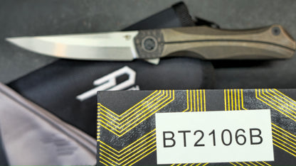BESTECH THYRA BT2106B Titanium+Carbon Fiber Inlay Handle: 3.56" M390 Blade