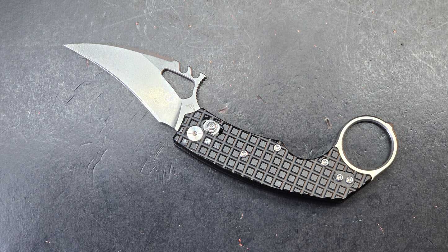 Ameight MK-2 Cross-bar Lock Pikal Knife Black PVD Aluminum Handle 14C28N