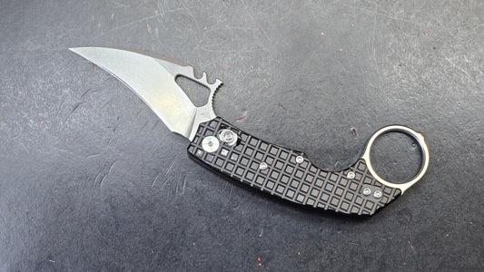 Miguron Ameight MK-2 Cross-bar Lock Pikal Knife Black PVD Aluminum Handle 14C28N