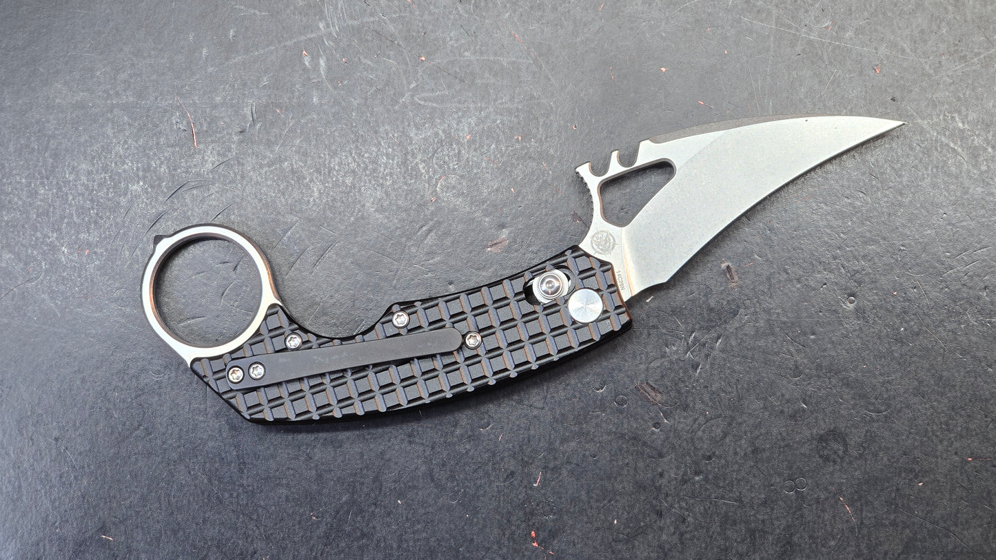 Ameight MK-2 Cross-bar Lock Pikal Knife Black PVD Aluminum Handle 14C28N