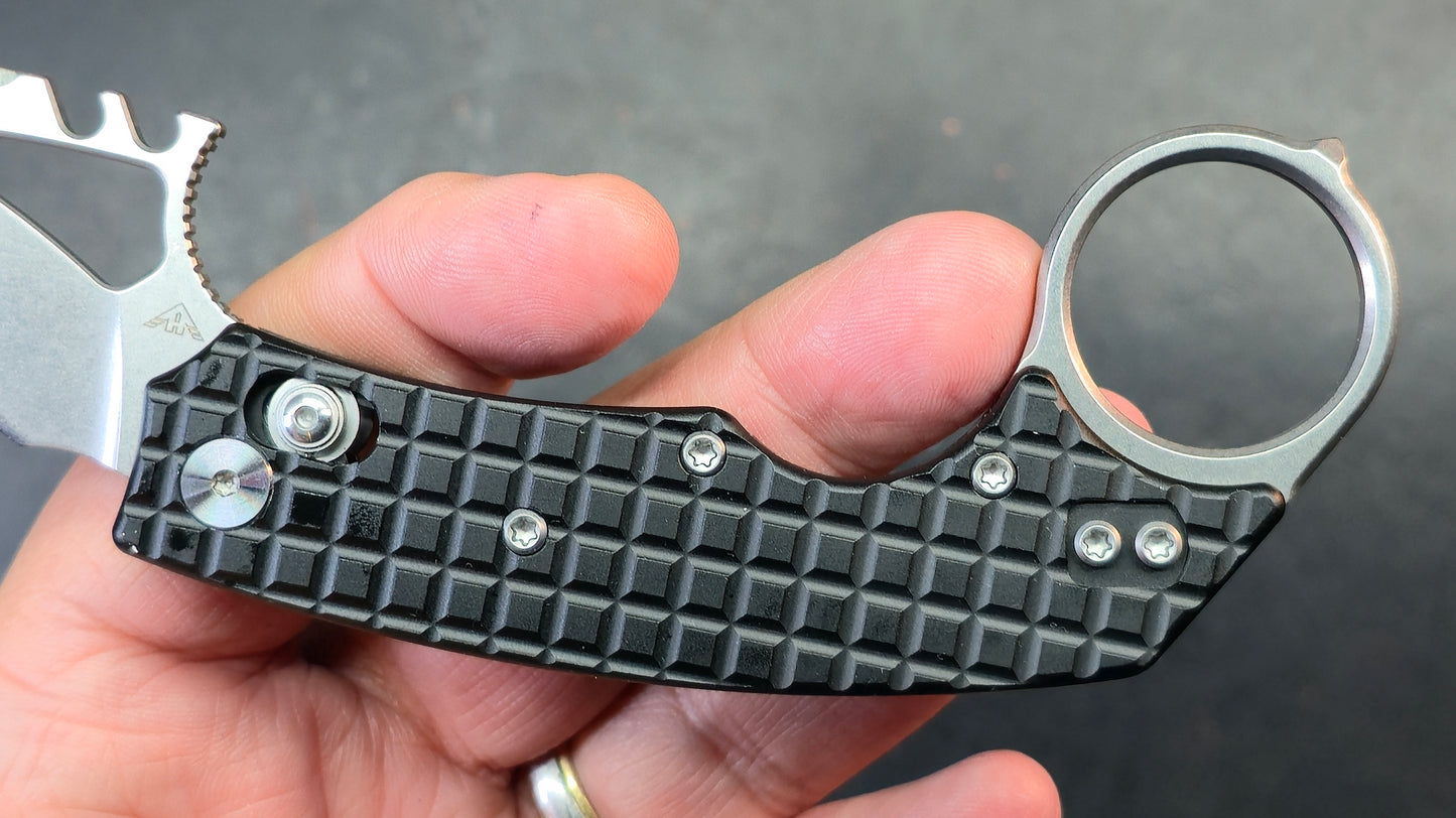 Ameight MK-2 Cross-bar Lock Pikal Knife Black PVD Aluminum Handle 14C28N