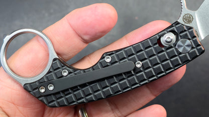 Ameight MK-2 Cross-bar Lock Pikal Knife Black PVD Aluminum Handle 14C28N