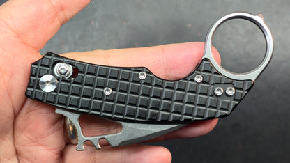 Ameight MK-2 Cross-bar Lock Pikal Knife Black PVD Aluminum Handle 14C28N