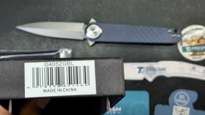 DREAMTECH Knives D4052 Blue/Tan G10 Handle 14C28N Blade