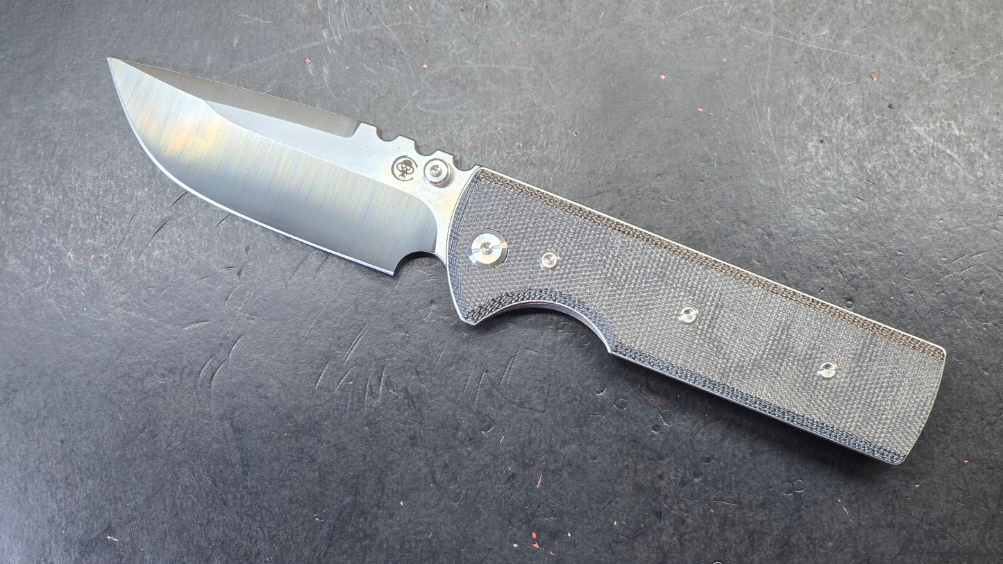 Chaves Blue Label NTAK Folding Knife Black Micarta Handle Elmax Drop Point