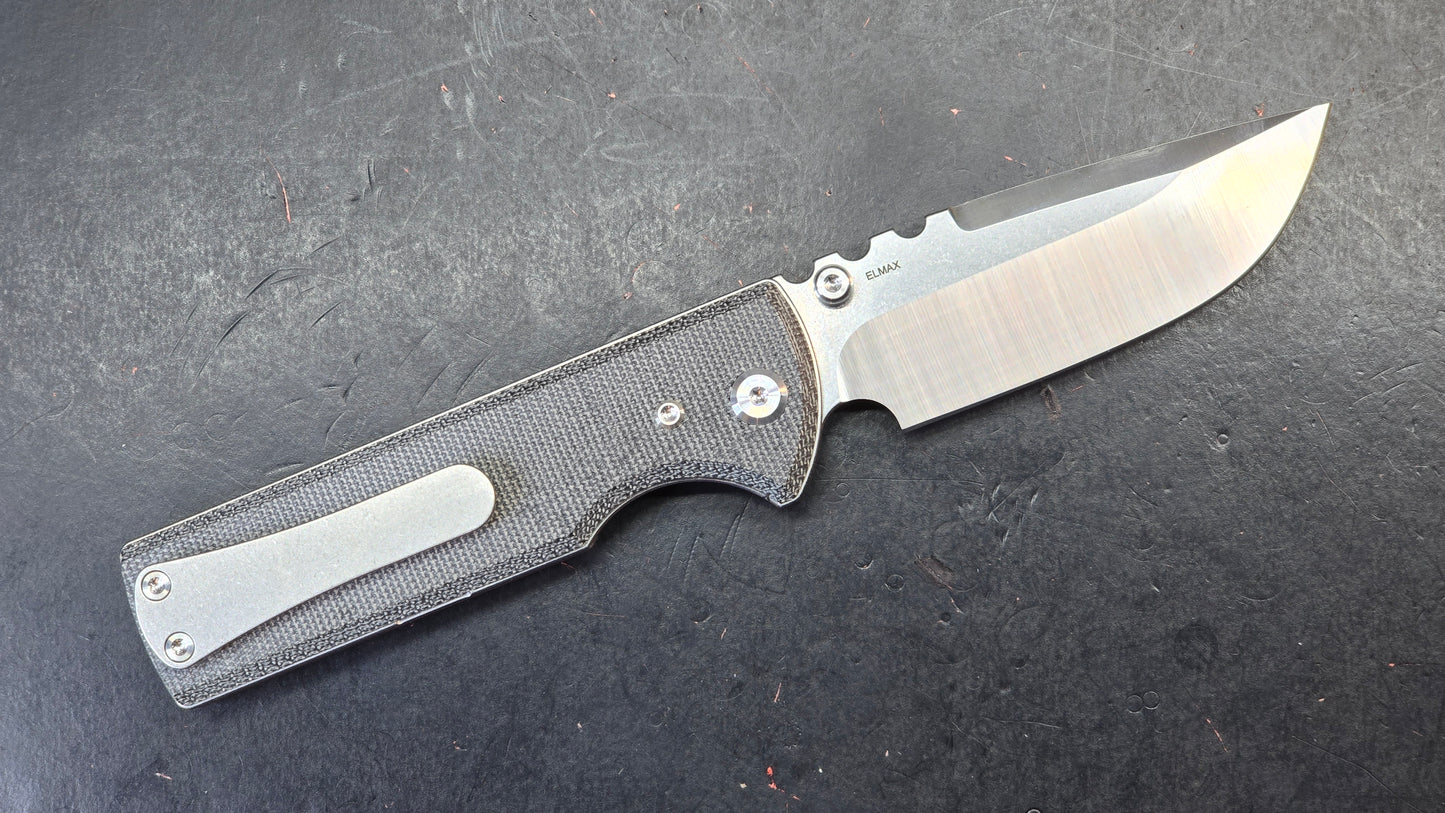 Chaves Blue Label NTAK Folding Knife Black Micarta Handle Elmax Drop Point