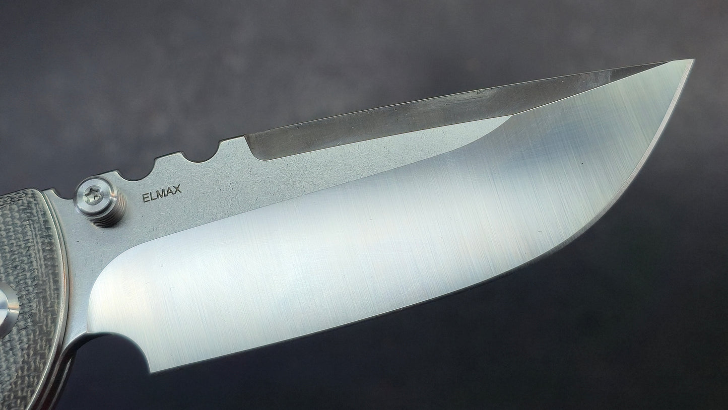 Chaves Blue Label NTAK Folding Knife Black Micarta Handle Elmax Drop Point