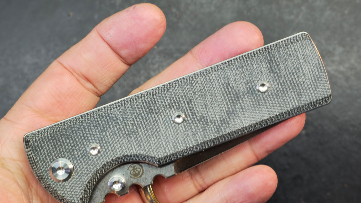 Chaves Blue Label NTAK Folding Knife Black Micarta Handle Elmax Drop Point