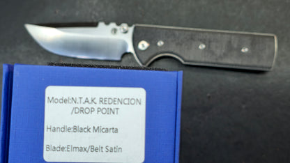 Chaves Blue Label NTAK Folding Knife Black Micarta Handle Elmax Drop Point