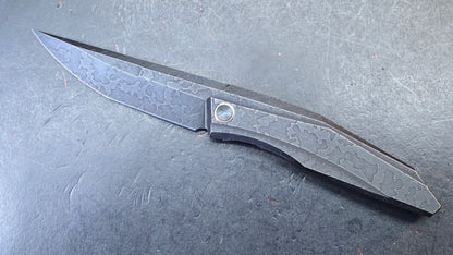 WEKNIFE Cybernetic Black Stonewashed Etched Titanium Handle CPM 20CV Blade