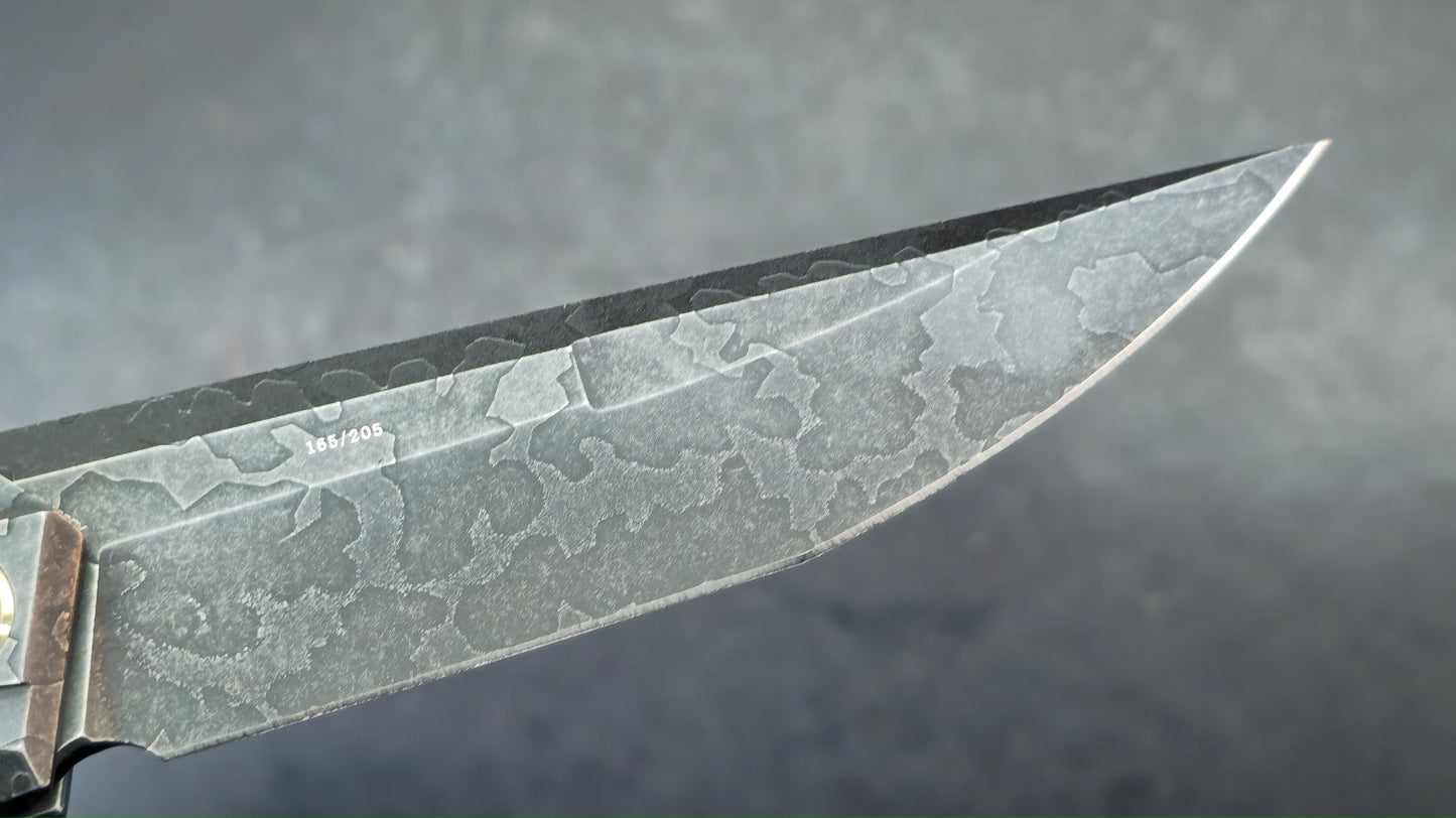WEKNIFE Cybernetic Black Stonewashed Etched Titanium Handle CPM 20CV Blade