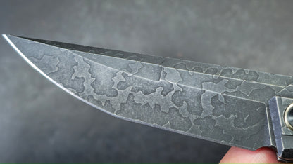 WEKNIFE Cybernetic Black Stonewashed Etched Titanium Handle CPM 20CV Blade