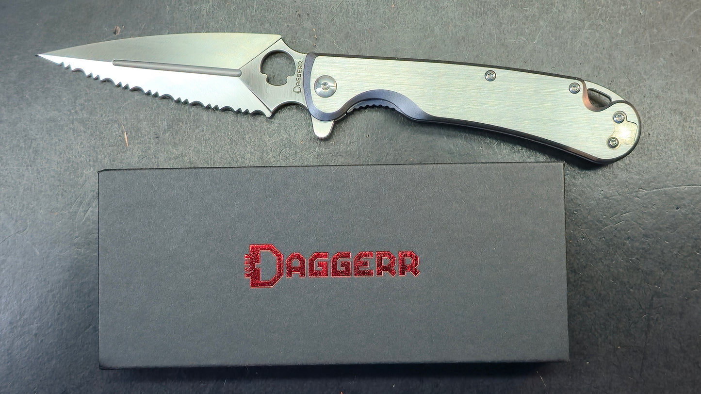 Daggerr Knives Arrow Frame Lock Brushed Stainless Steel 4" Satin