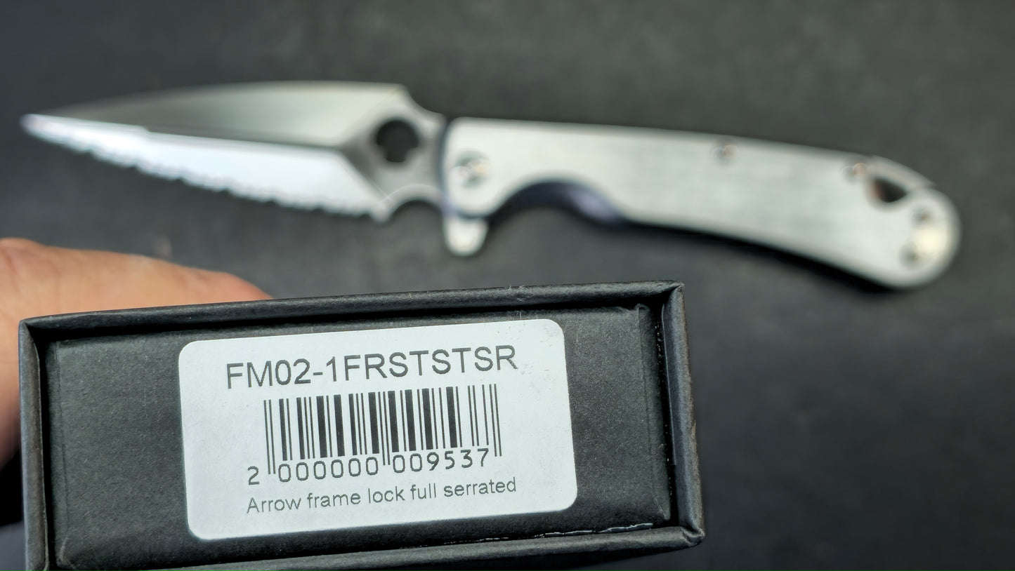 Daggerr Knives Arrow Frame Lock Brushed Stainless Steel 4" Satin