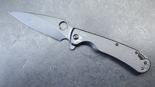 Daggerr Knives Zhalo Frame Lock Flipper Knife Black Steel 3.9" Black DLC D2