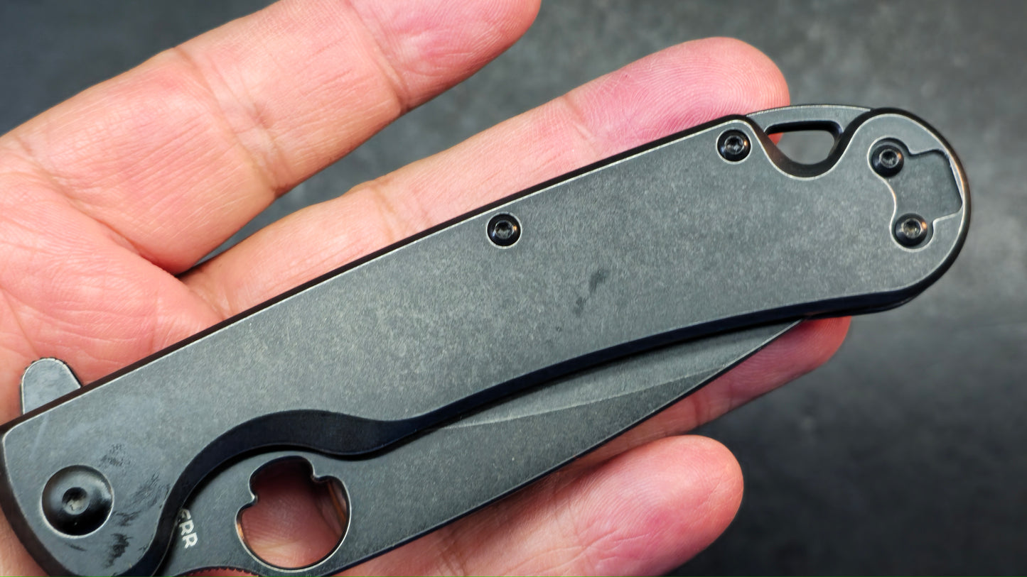 Daggerr Knives Zhalo Frame Lock Flipper Knife Black Steel 3.9" Black DLC D2