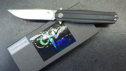 CH Knives 3505BK Linerlock Knife Black G10 D2