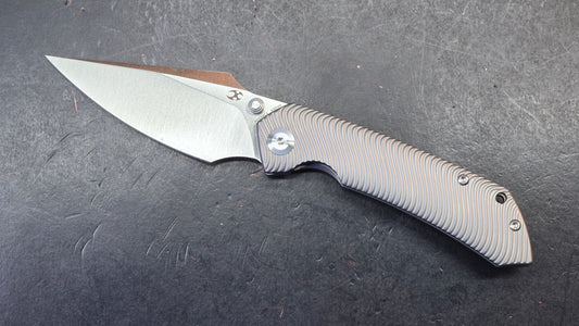 Kansept Fenrir Bead blast Micro Milled Water Ripple Texture Titanium S35VN (DISCOUNT IN CART)