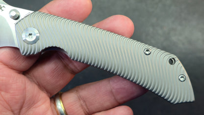 Kansept Fenrir Bead blast Micro Milled Water Ripple Texture Titanium S35VN (DISCOUNT IN CART)