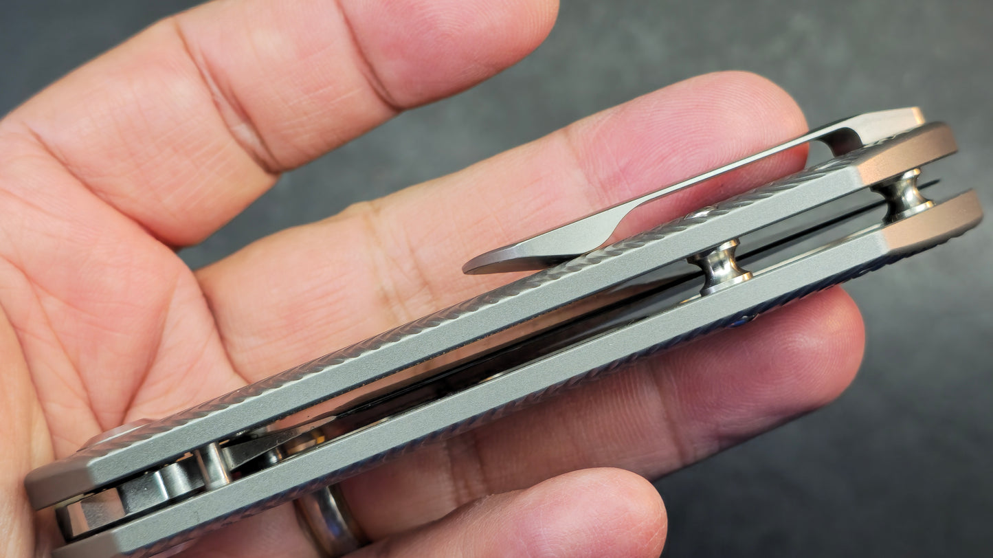 Kansept Fenrir Bead blast Micro Milled Water Ripple Texture Titanium S35VN (DISCOUNT IN CART)