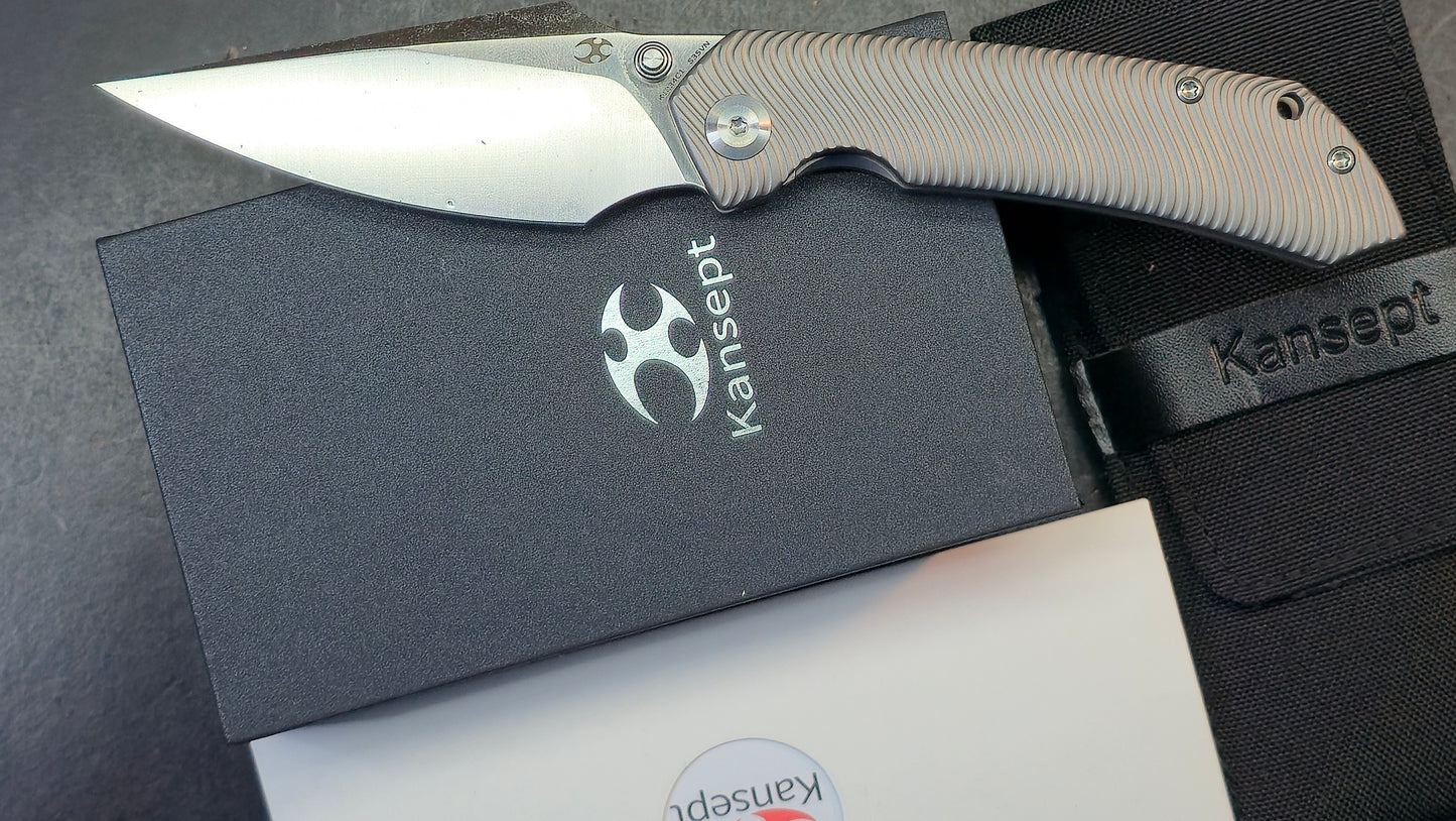 Kansept Fenrir Bead blast Micro Milled Water Ripple Texture Titanium S35VN (DISCOUNT IN CART)