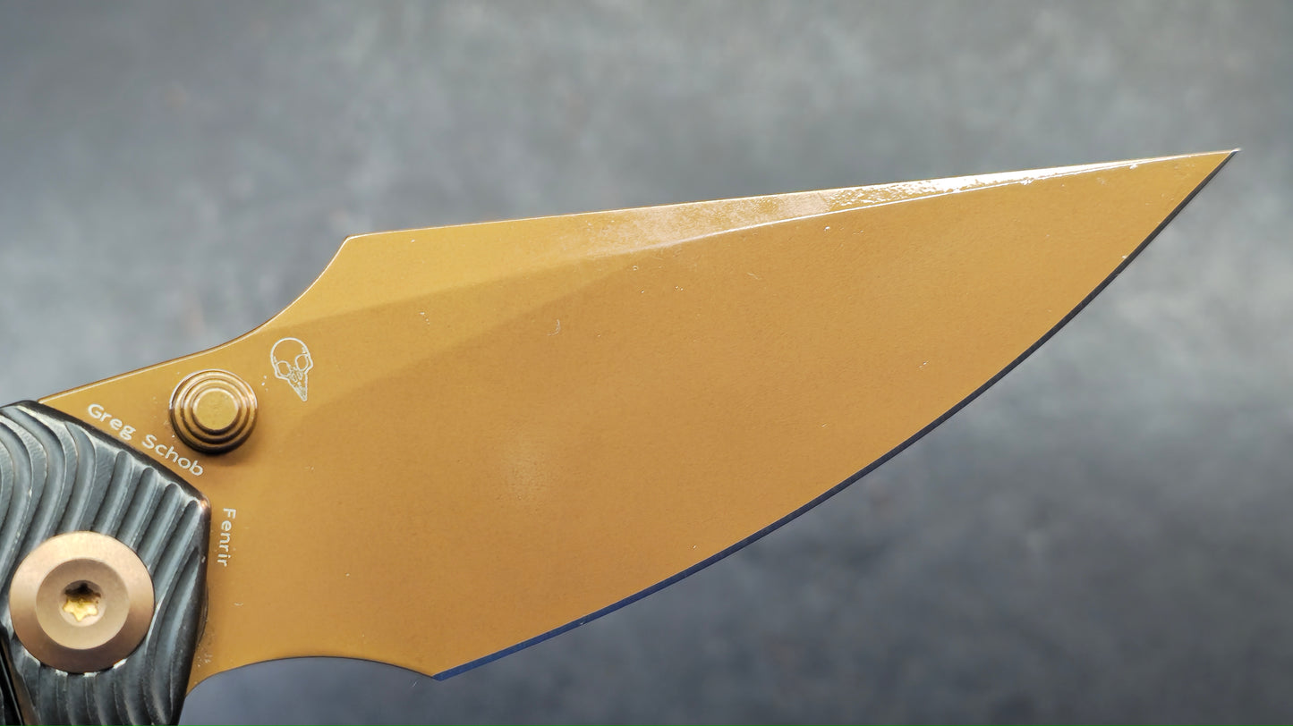 KANSEPT Fenrir Blackwash Titanium Micro Milled Water Ripple Texture Rose Gold CPM S35VN (DISCOUNT IN CART)