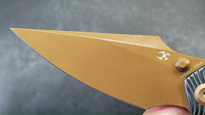 KANSEPT Fenrir Blackwash Titanium Micro Milled Water Ripple Texture Rose Gold CPM S35VN (DISCOUNT IN CART)