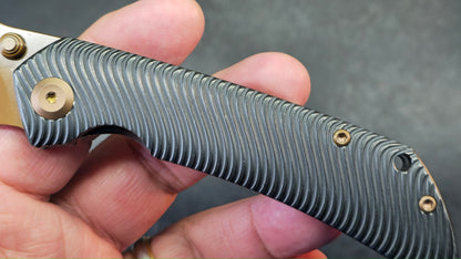 KANSEPT Fenrir Blackwash Titanium Micro Milled Water Ripple Texture Rose Gold CPM S35VN (DISCOUNT IN CART)