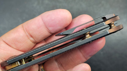 KANSEPT Fenrir Blackwash Titanium Micro Milled Water Ripple Texture Rose Gold CPM S35VN (DISCOUNT IN CART)