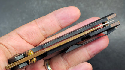 KANSEPT Fenrir Blackwash Titanium Micro Milled Water Ripple Texture Rose Gold CPM S35VN (DISCOUNT IN CART)