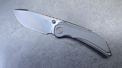 Kubey Snorri Framelock Black PVD Titanium Handle Black DLC M390 Blade