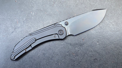 Kubey Snorri Framelock Black PVD Titanium Handle Black DLC M390 Blade