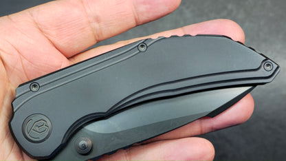 Kubey Snorri Framelock Black PVD Titanium Handle Black DLC M390 Blade
