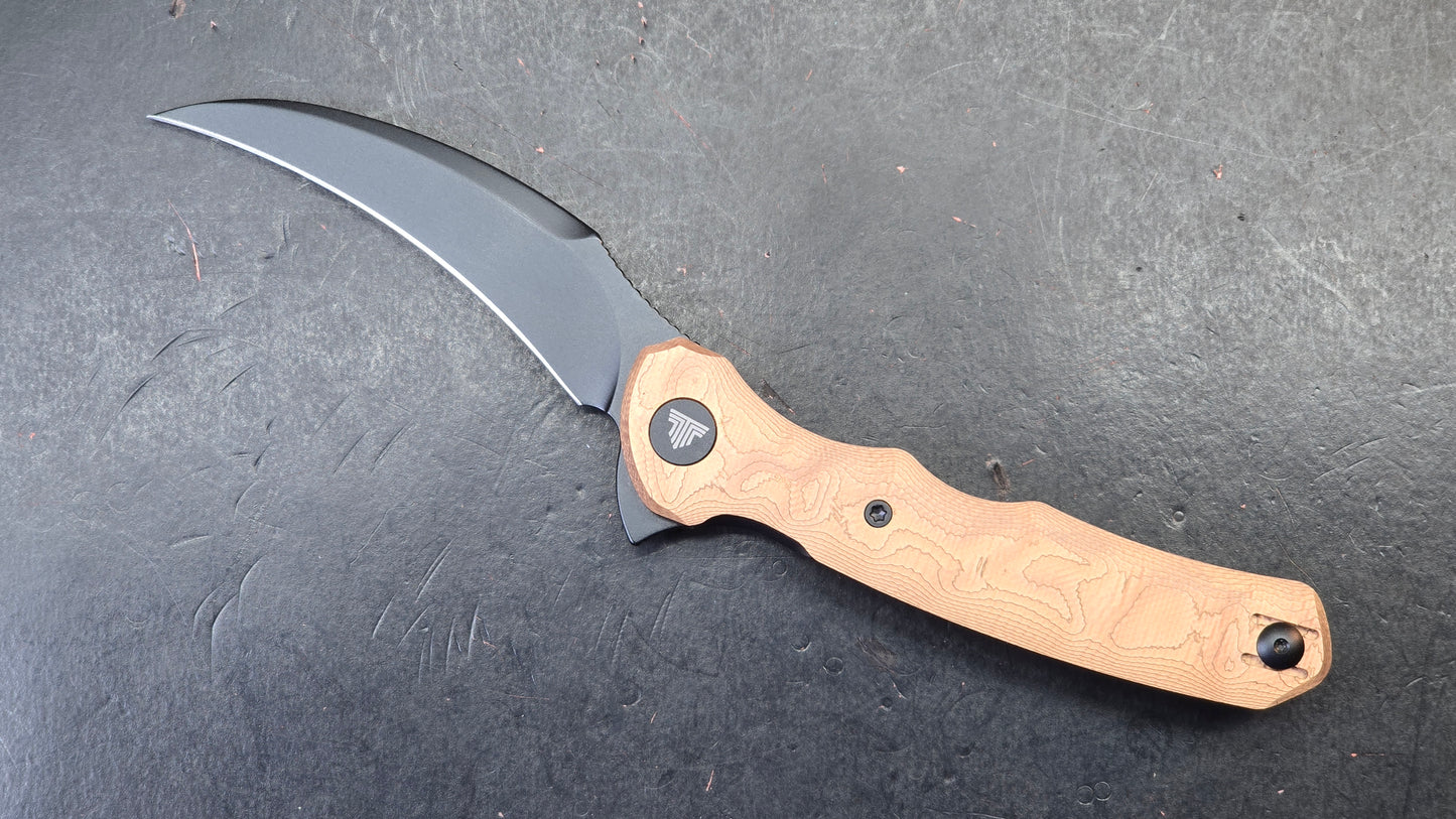 Trivisa Lacerta-CU Folding Knife Copper Foil Handle 14C28N