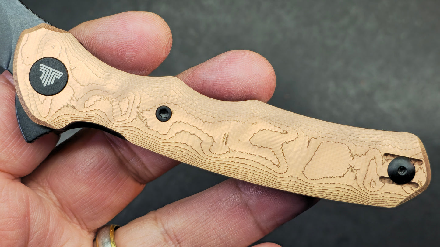 Trivisa Lacerta-CU Folding Knife Copper Foil Handle 14C28N