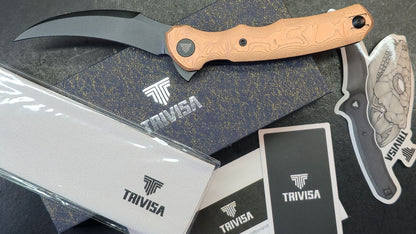 Trivisa Lacerta-CU Folding Knife Copper Foil Handle 14C28N