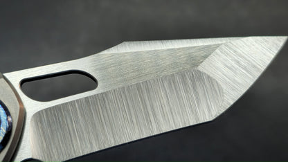 Remette Knives RT-Saker Falcon Button FRAME LOCK Titanium and Carbon Fiber Handle M390 Blade