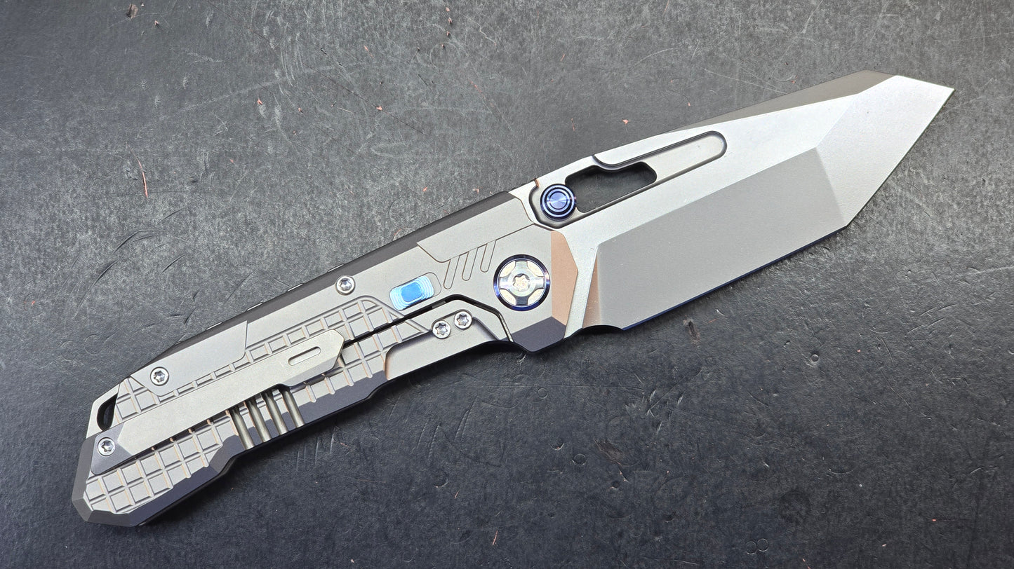 Remette RT-Cool Leopard Gray Titanium Handle M390 Blade