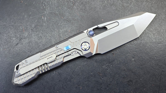 Remette RT-Cool Leopard Gray Titanium Handle M390 Blade