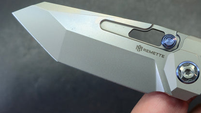 Remette RT-Cool Leopard Gray Titanium Handle M390 Blade