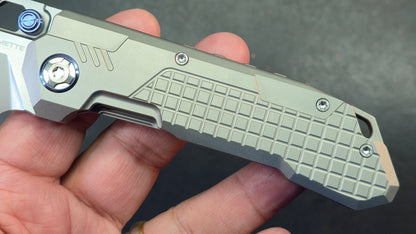 Remette RT-Cool Leopard Gray Titanium Handle M390 Blade