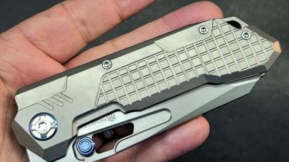 Remette RT-Cool Leopard Gray Titanium Handle M390 Blade