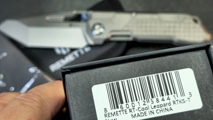 Remette RT-Cool Leopard Gray Titanium Handle M390 Blade