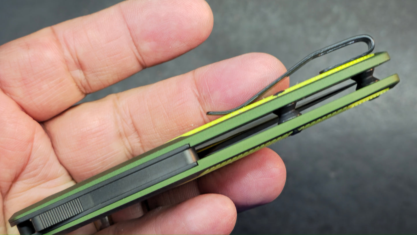 Flytanium Arcade Green / Yellow / Black Aluminum Handle S35VN