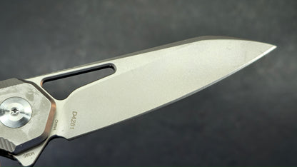 DREAMTECH D4281 Button Liner Lock Gray/Bronze Titanium M390 Blade (DISCOUNT IN CART)