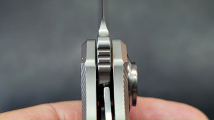 DREAMTECH D4281 Button Liner Lock Gray/Bronze Titanium M390 Blade (DISCOUNT IN CART)