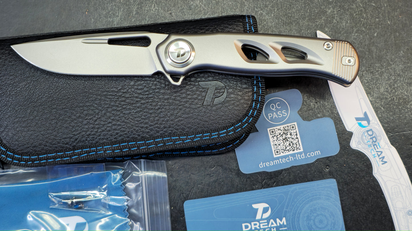 DREAMTECH D4260 Button Liner Lock Titanium Handle M390 Blade (DISCOUNT IN CART)