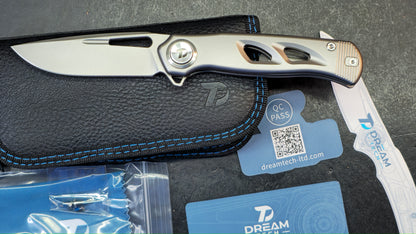 DREAMTECH D4260 Button Liner Lock Titanium Handle M390 Blade (DISCOUNT IN CART)