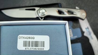 DREAMTECH D4260 Button Liner Lock Titanium Handle M390 Blade (DISCOUNT IN CART)
